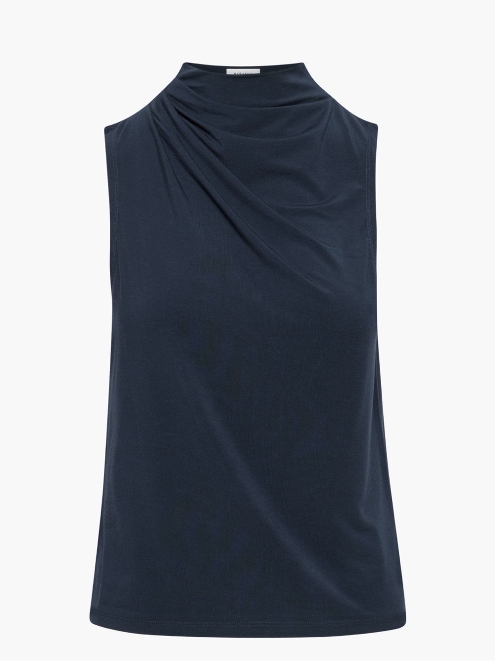 Aritzia Babaton Navy Draped Mock Neck Tank